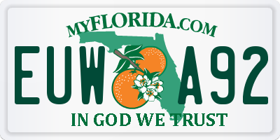 FL license plate EUWA92