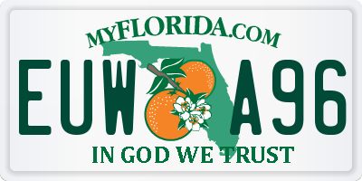 FL license plate EUWA96