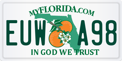 FL license plate EUWA98