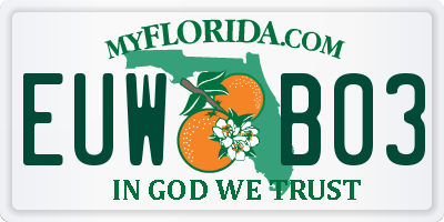 FL license plate EUWB03