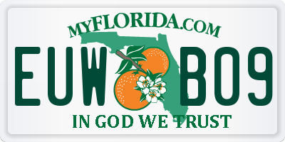 FL license plate EUWB09