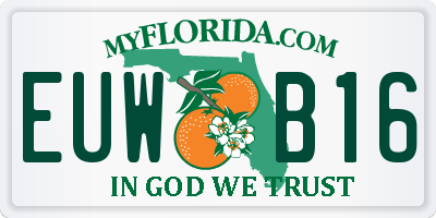 FL license plate EUWB16