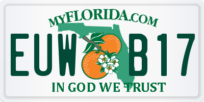 FL license plate EUWB17