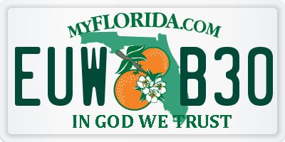 FL license plate EUWB30