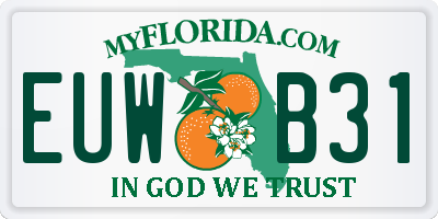 FL license plate EUWB31