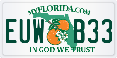 FL license plate EUWB33