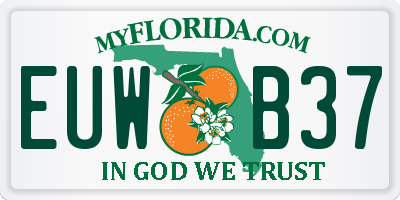 FL license plate EUWB37