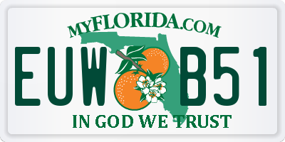 FL license plate EUWB51