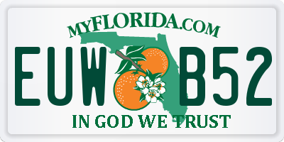 FL license plate EUWB52