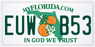 FL license plate EUWB53