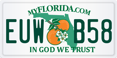 FL license plate EUWB58