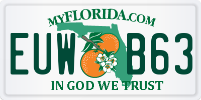 FL license plate EUWB63