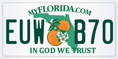 FL license plate EUWB70