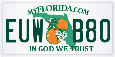 FL license plate EUWB80