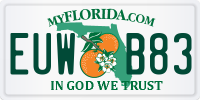 FL license plate EUWB83