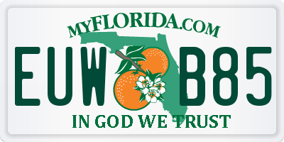 FL license plate EUWB85