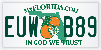 FL license plate EUWB89