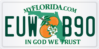 FL license plate EUWB90