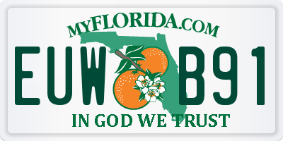 FL license plate EUWB91