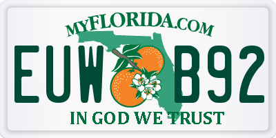 FL license plate EUWB92