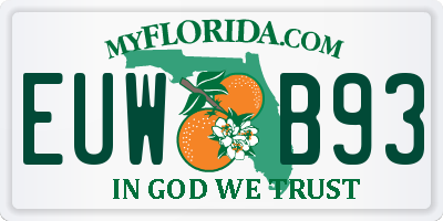 FL license plate EUWB93