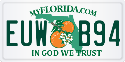 FL license plate EUWB94
