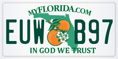 FL license plate EUWB97