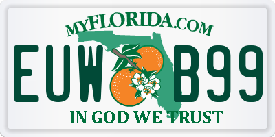 FL license plate EUWB99