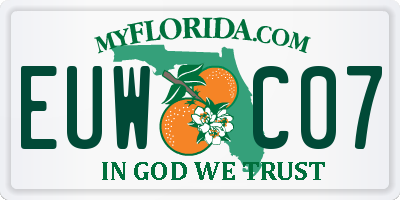 FL license plate EUWC07