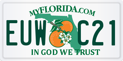 FL license plate EUWC21
