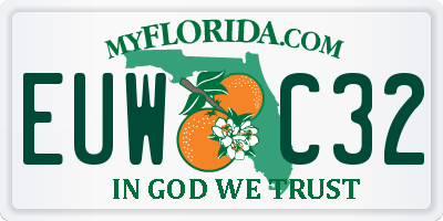 FL license plate EUWC32