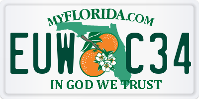 FL license plate EUWC34