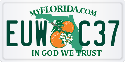 FL license plate EUWC37