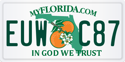 FL license plate EUWC87