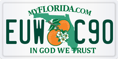 FL license plate EUWC90