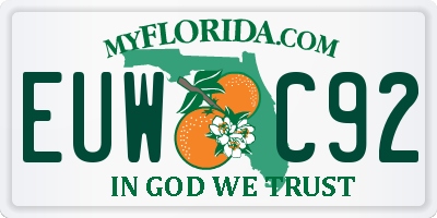 FL license plate EUWC92