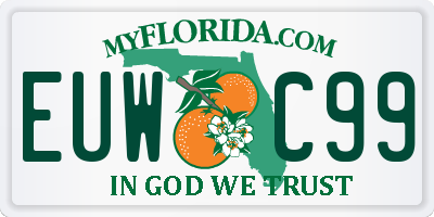 FL license plate EUWC99