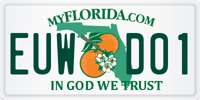FL license plate EUWD01