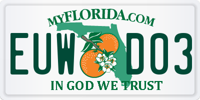 FL license plate EUWD03