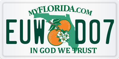 FL license plate EUWD07