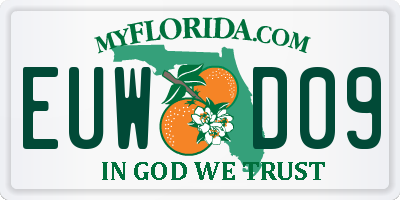 FL license plate EUWD09