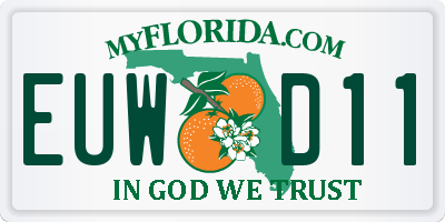 FL license plate EUWD11