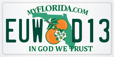 FL license plate EUWD13