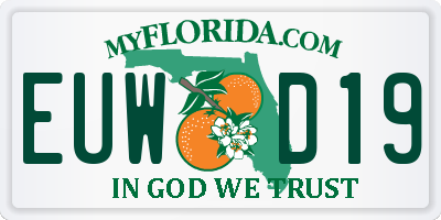 FL license plate EUWD19