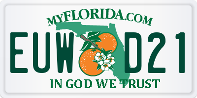 FL license plate EUWD21