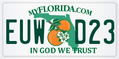 FL license plate EUWD23