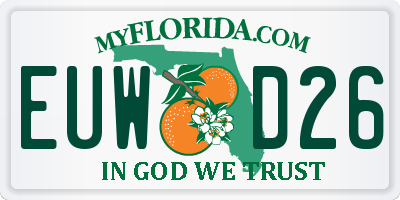 FL license plate EUWD26