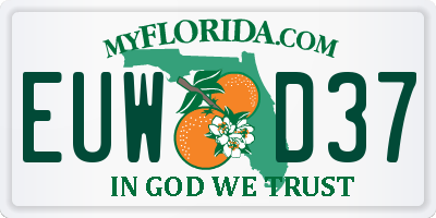 FL license plate EUWD37