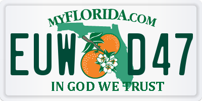 FL license plate EUWD47