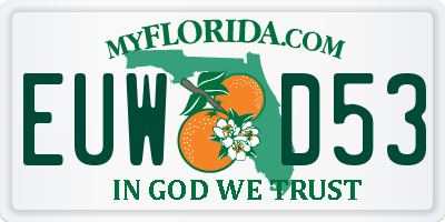 FL license plate EUWD53